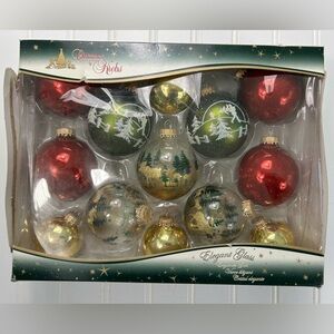 Christmas by Krebs Christmas Ornaments Gold Green Deer Country Lot of 13